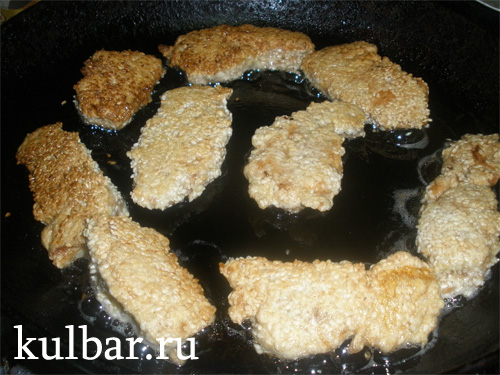 куриное филе в кунжуте